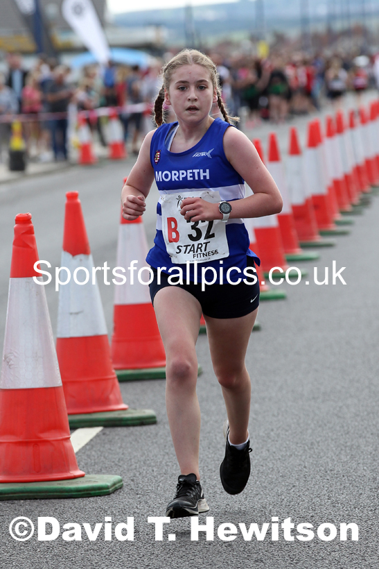 Girls under-13s 2021 Northern 6 and 4 Stage and Young Athletes Road Relays, Redcar. Photo: David T. Hewitson/Sports for All Pics